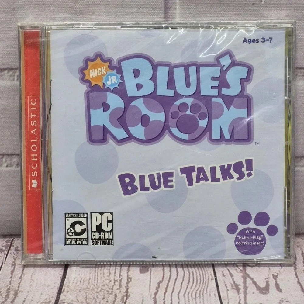 Nick Jr. Blue's Clues Room Blue Talks! Manual & Activity 2004 PC CD-ROM, Sealed!